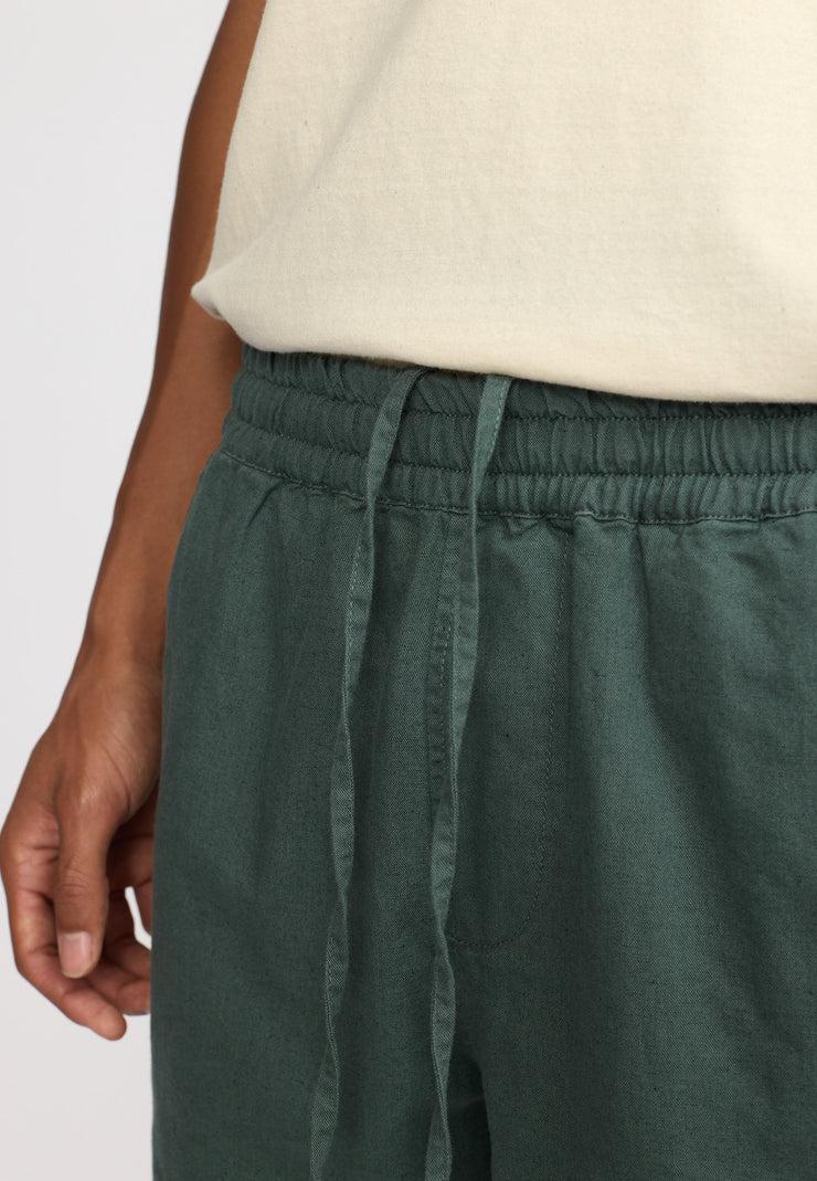 Revolution Dustgreen Linen Shorts Herren grün